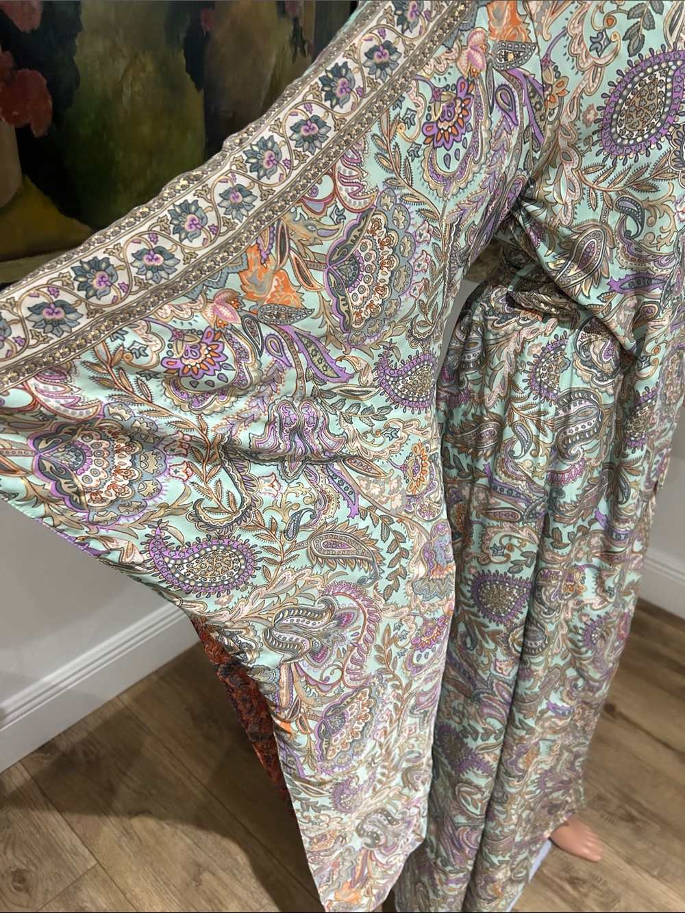 Earthbound Reversible paisley print wrap dress/kimono - Picture 8 of 13